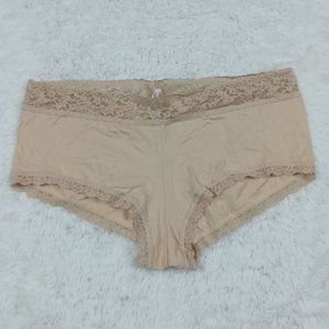 Hanky Panky Womens Cheeky Panties Beige Stretch Wide Lace Plus 3X New